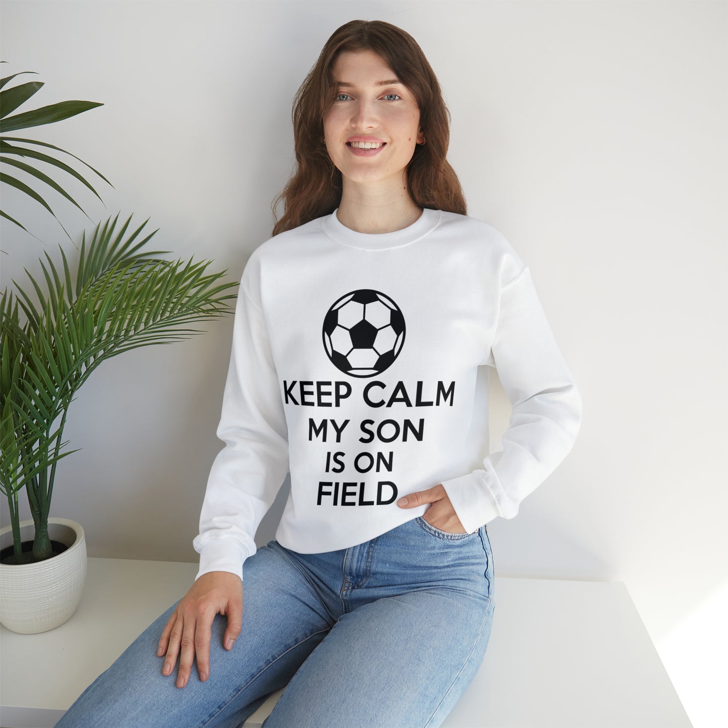 Keep calm my son is on the field Crewneck Sweatshirt