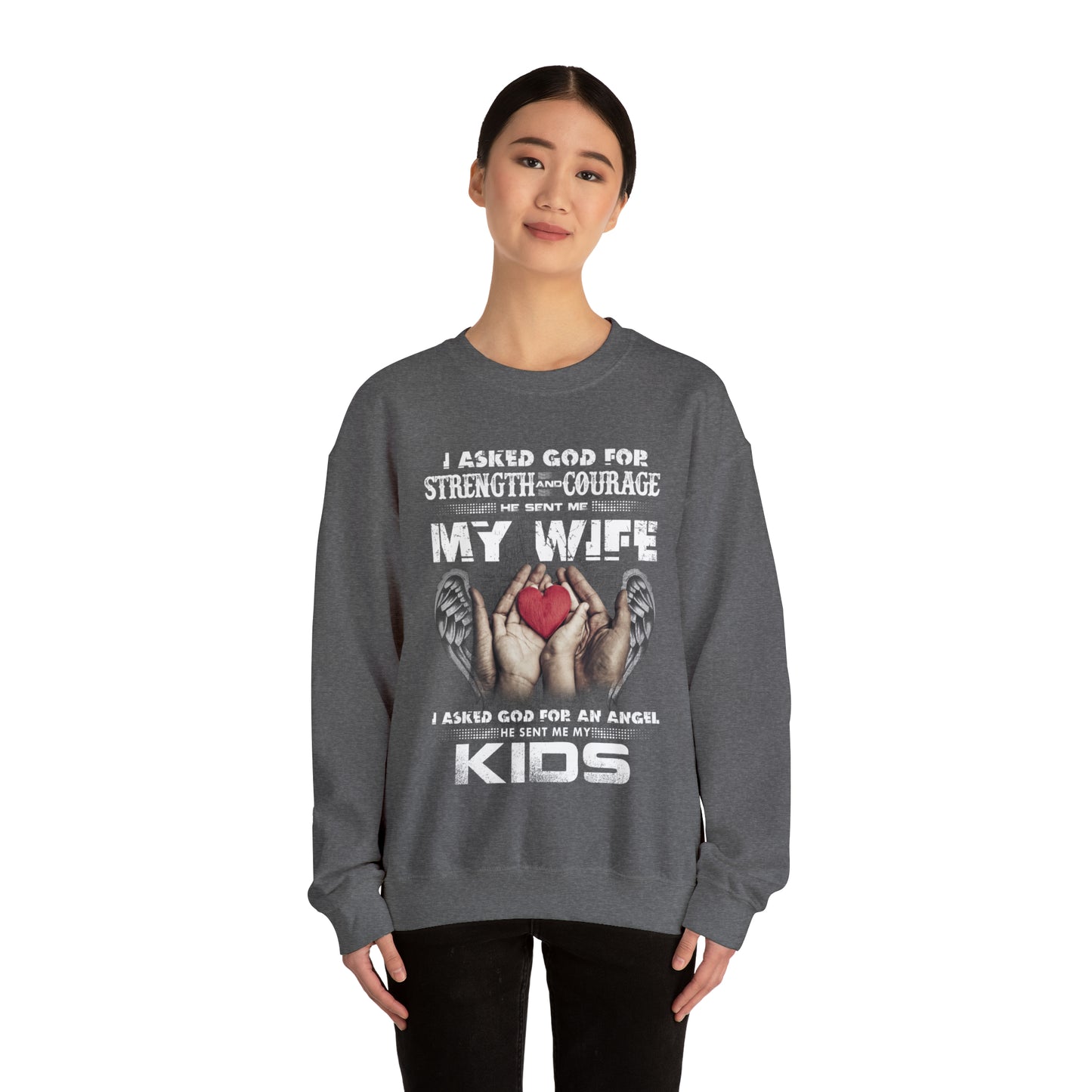 My wife and kids Crewneck Sweatshirt