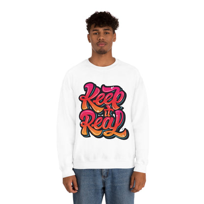 Keep it real colorful graffiti logo Crewneck Sweatshirt