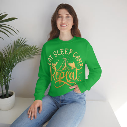 Eat Sleep Camp Repeat Crewneck Sweatshirt