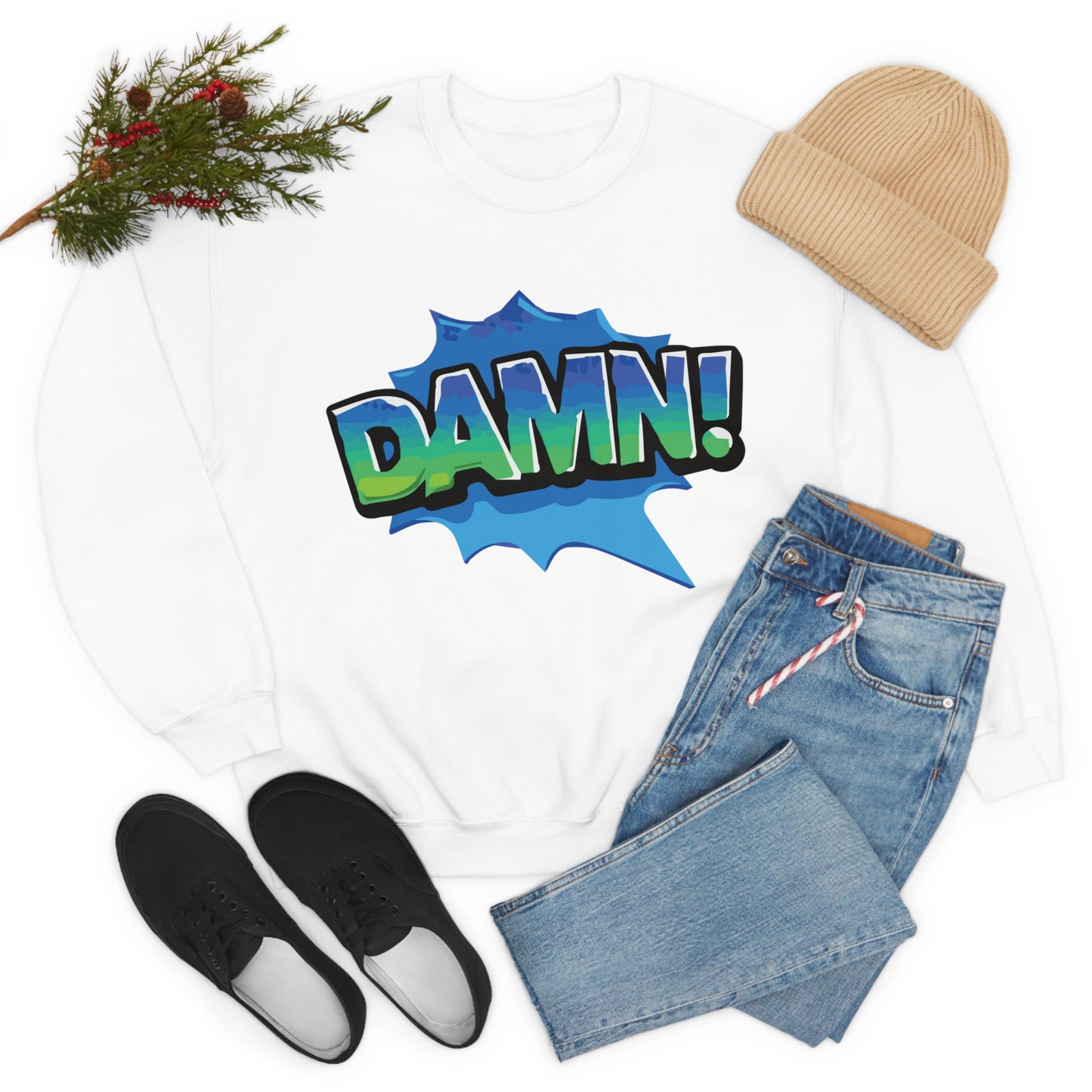 Damn! colorful Crewneck Sweatshirt