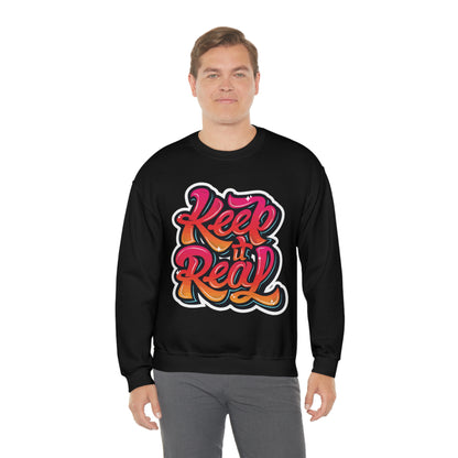 Keep it real colorful graffiti logo Crewneck Sweatshirt