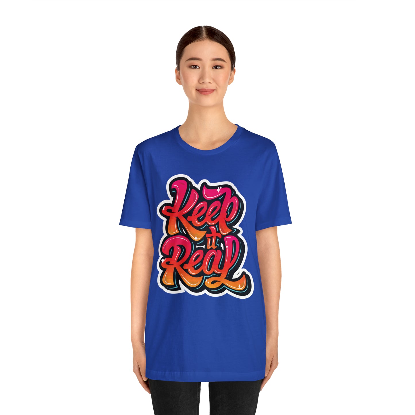 Keep it real colorful graffiti logo T-Shirt