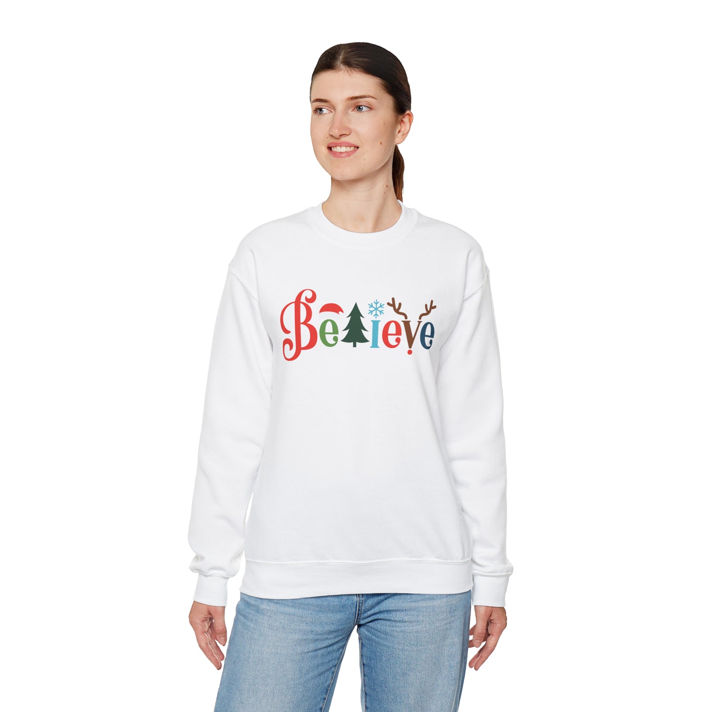 Believe tree Christmas Crewneck Sweatshirt