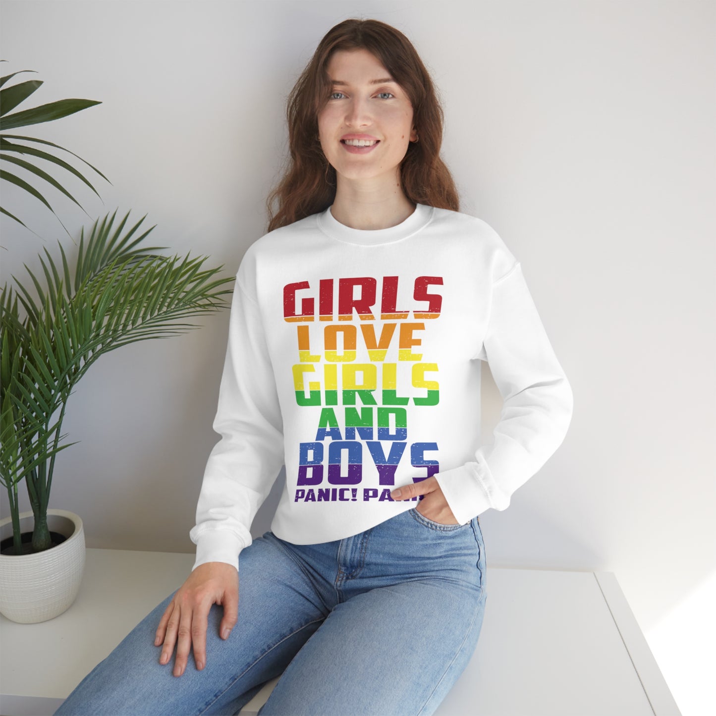 Girls Love Girls and Boys Crewneck Sweatshirt