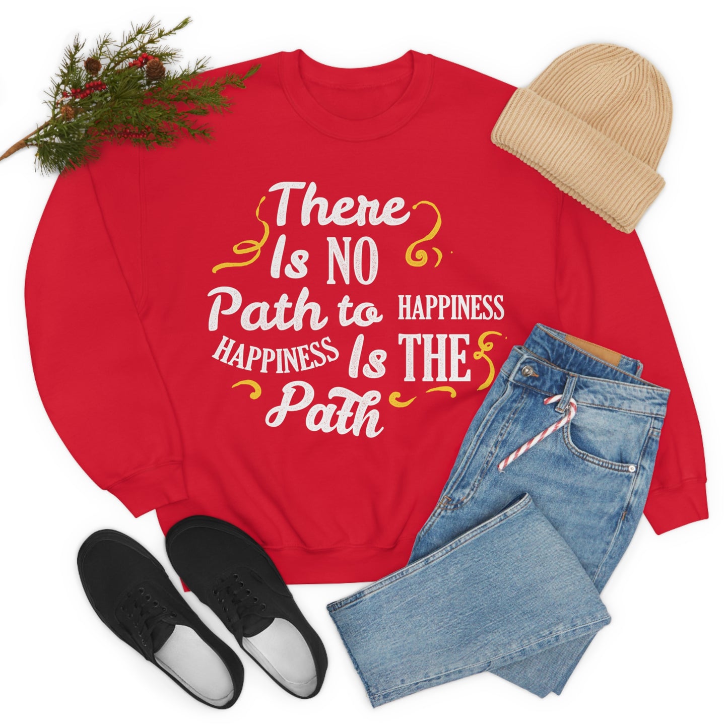 There Is No Path To Happiness Crewneck Sweatshirt