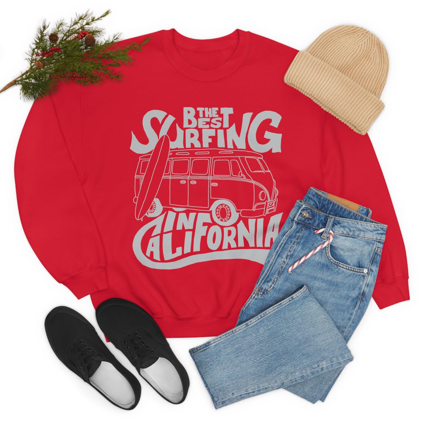 California Best Surfing Crewneck Sweatshirt