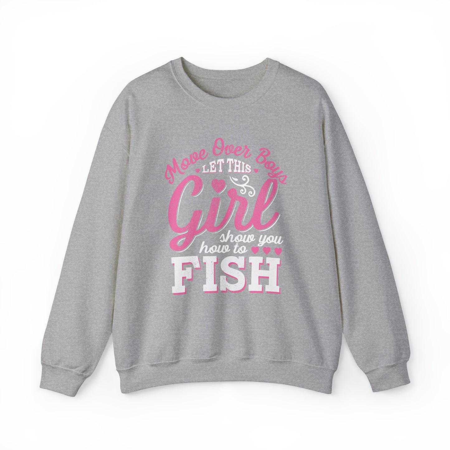 Girl Fishing Crewneck Sweatshirt