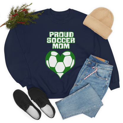 Proud -soccer-mom Heart Crewneck Sweatshirt