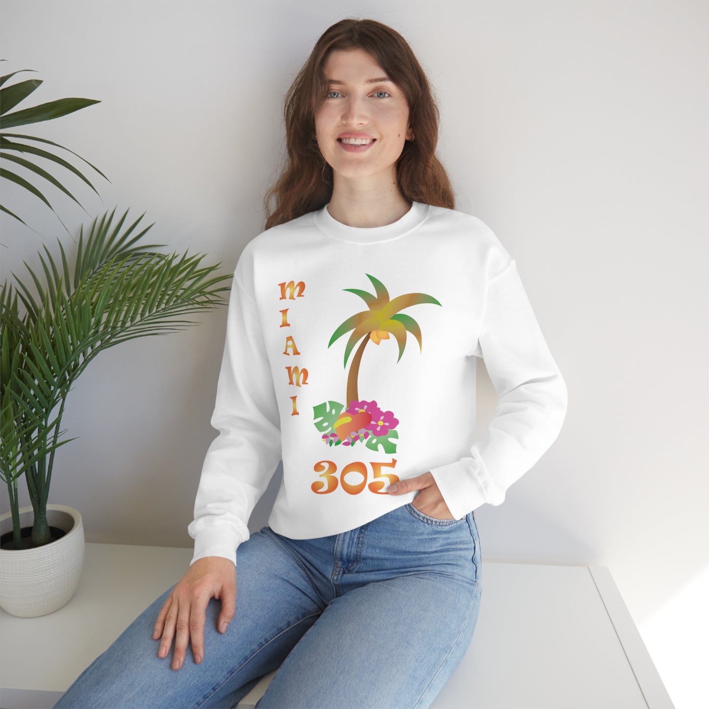 Miami Palm Tree Crewneck Sweatshirt