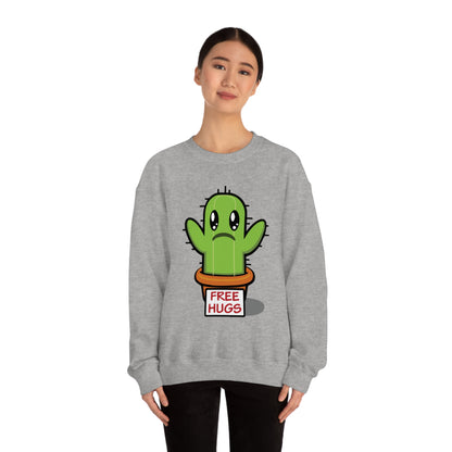 Free hugs sad cactus Crewneck Sweatshirt