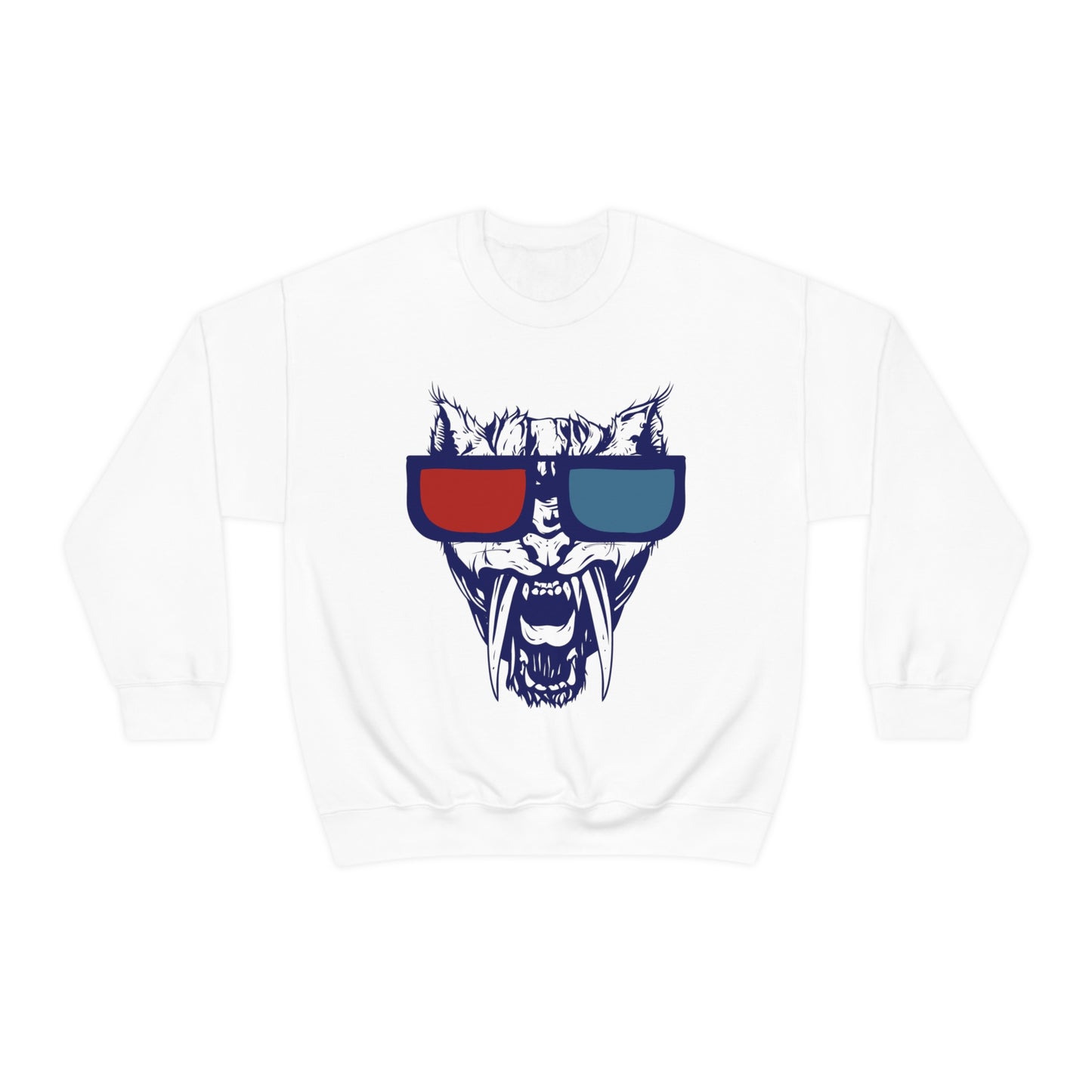 3D Glasses Tiger Crewneck Sweatshirt