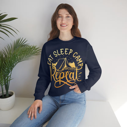 Eat Sleep Camp Repeat Crewneck Sweatshirt