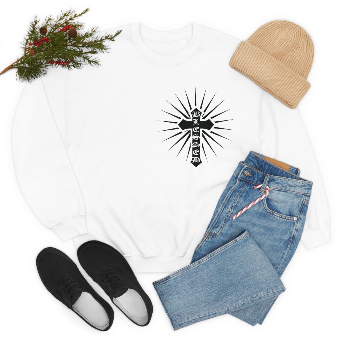 Blessed Cross Crewneck Sweatshirt