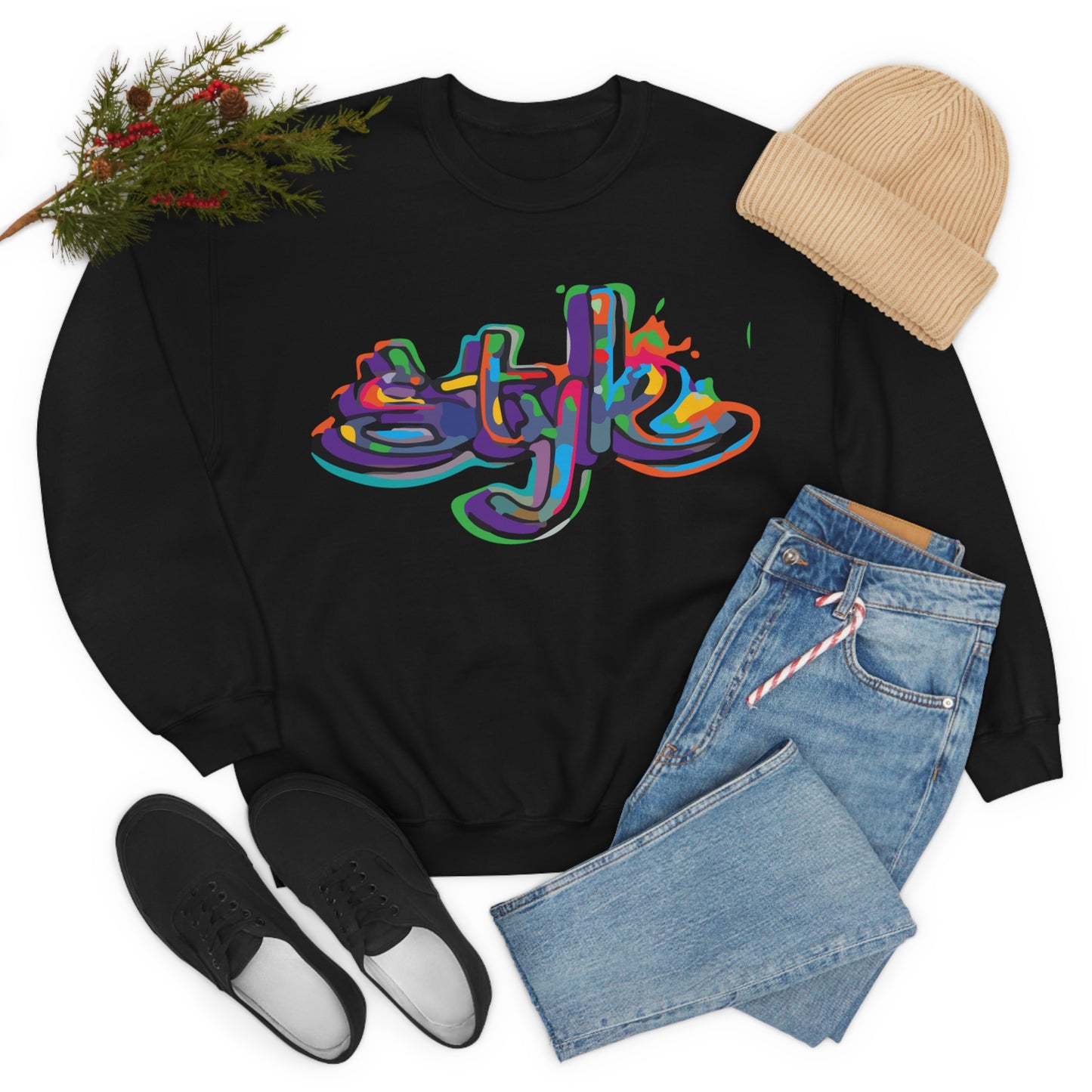 Graffiti style in colors Crewneck Sweatshirt