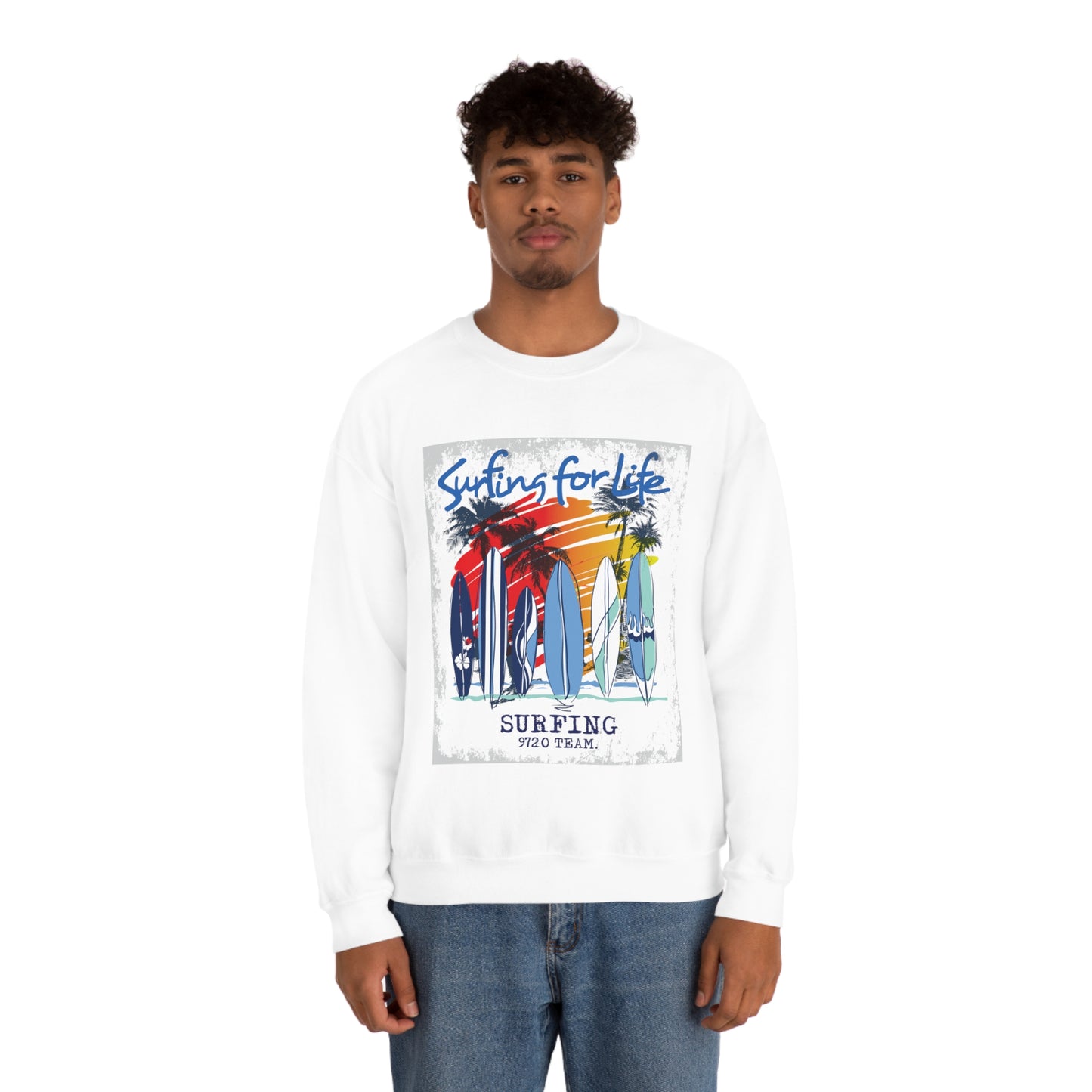 Surfing For Life Crewneck Sweatshirt