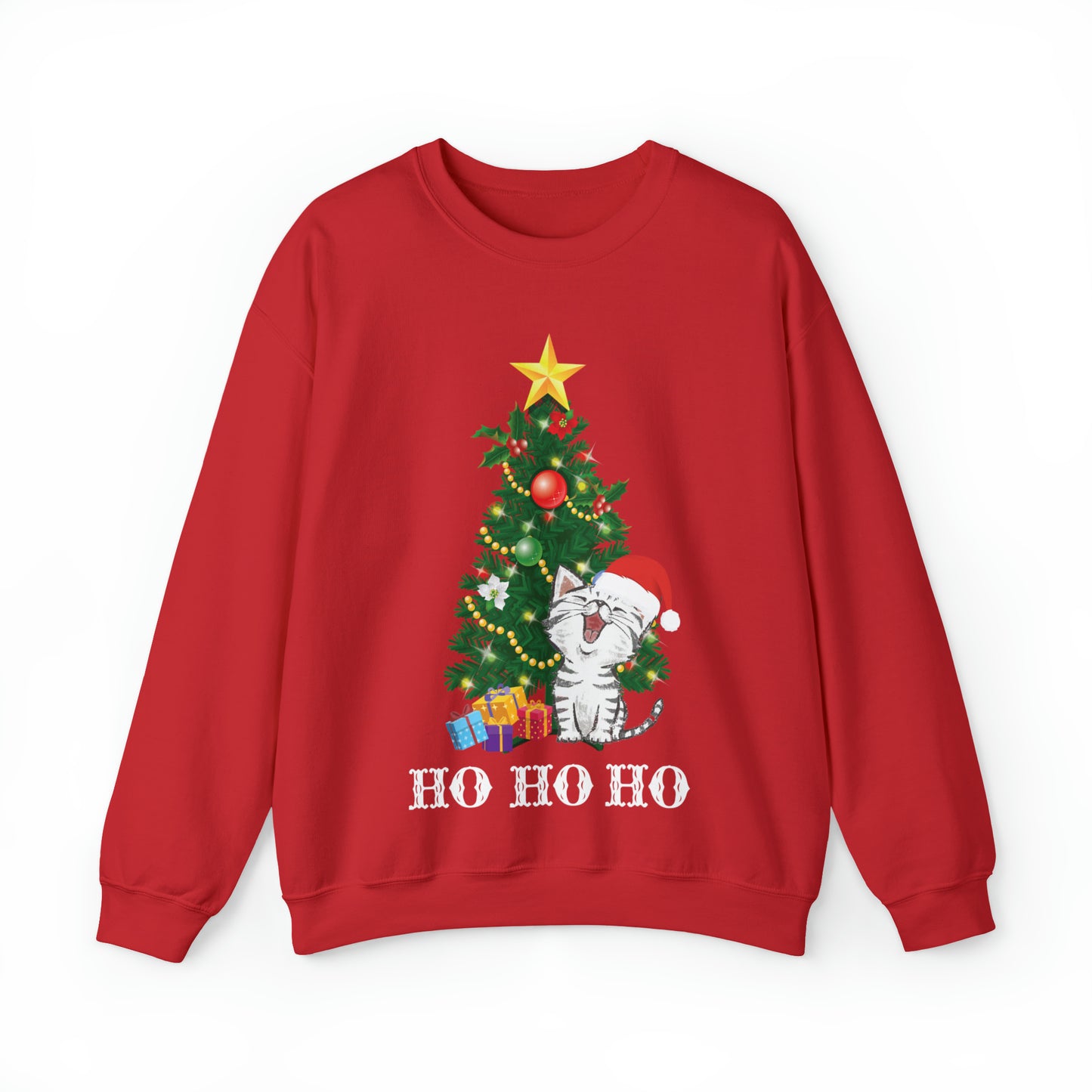 HO HO HO Cat Christmas Crewneck Sweatshirt