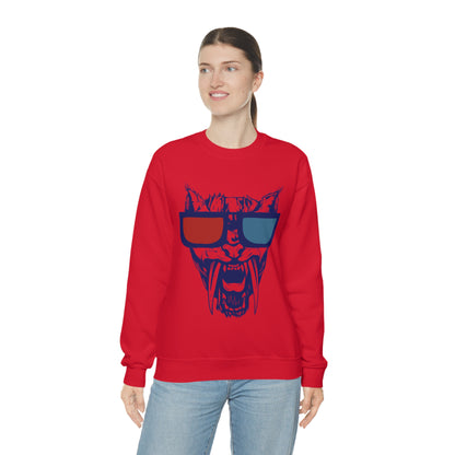 3D Glasses Tiger Crewneck Sweatshirt