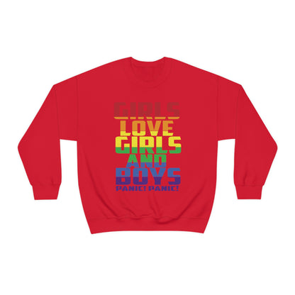 Girls Love Girls and Boys Crewneck Sweatshirt