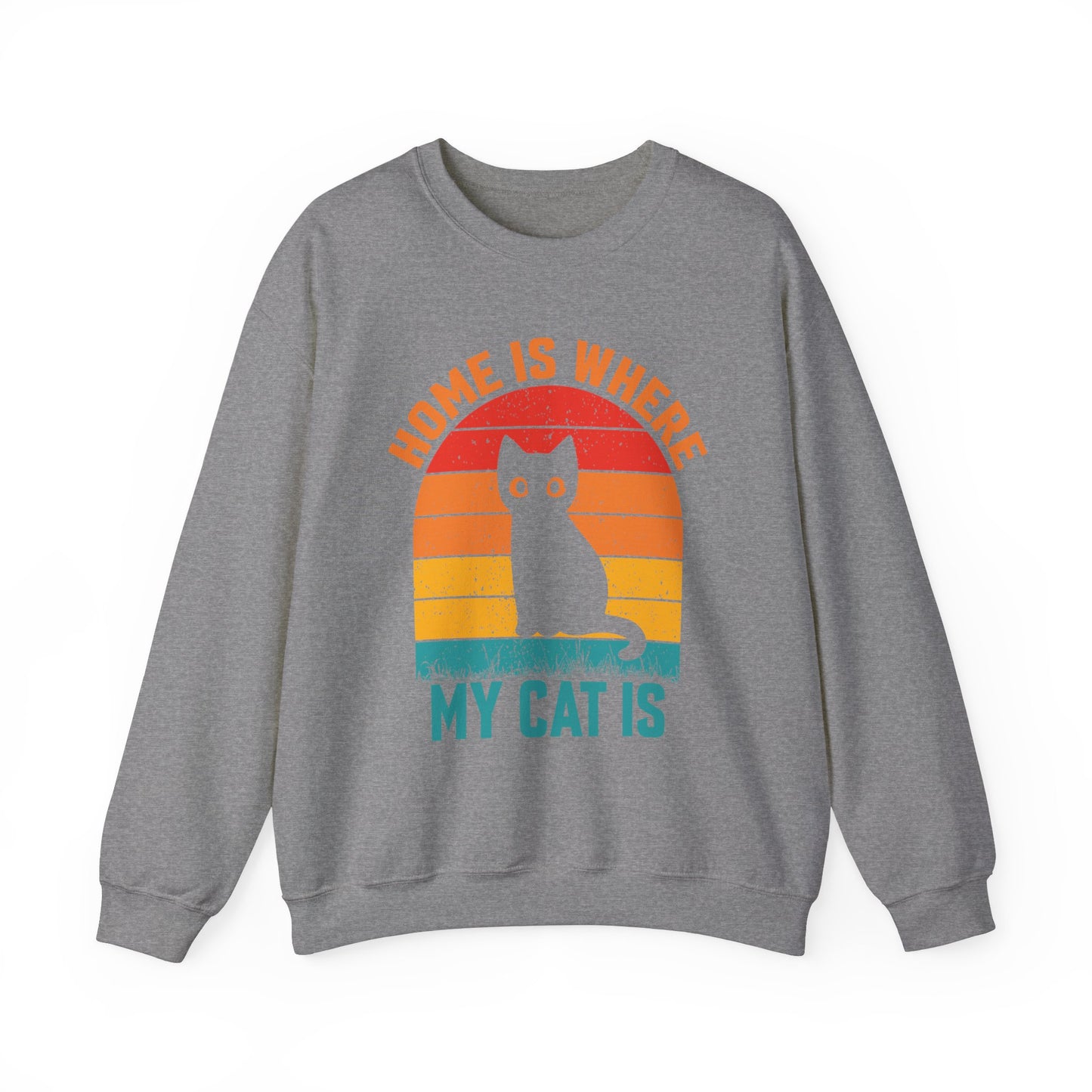 Home is where my cat is vintage Crewneck Sweatshirt