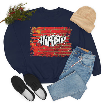 Hip Hop graffiti on the wall Crewneck Sweatshirt