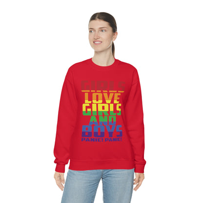 Girls Love Girls and Boys Crewneck Sweatshirt