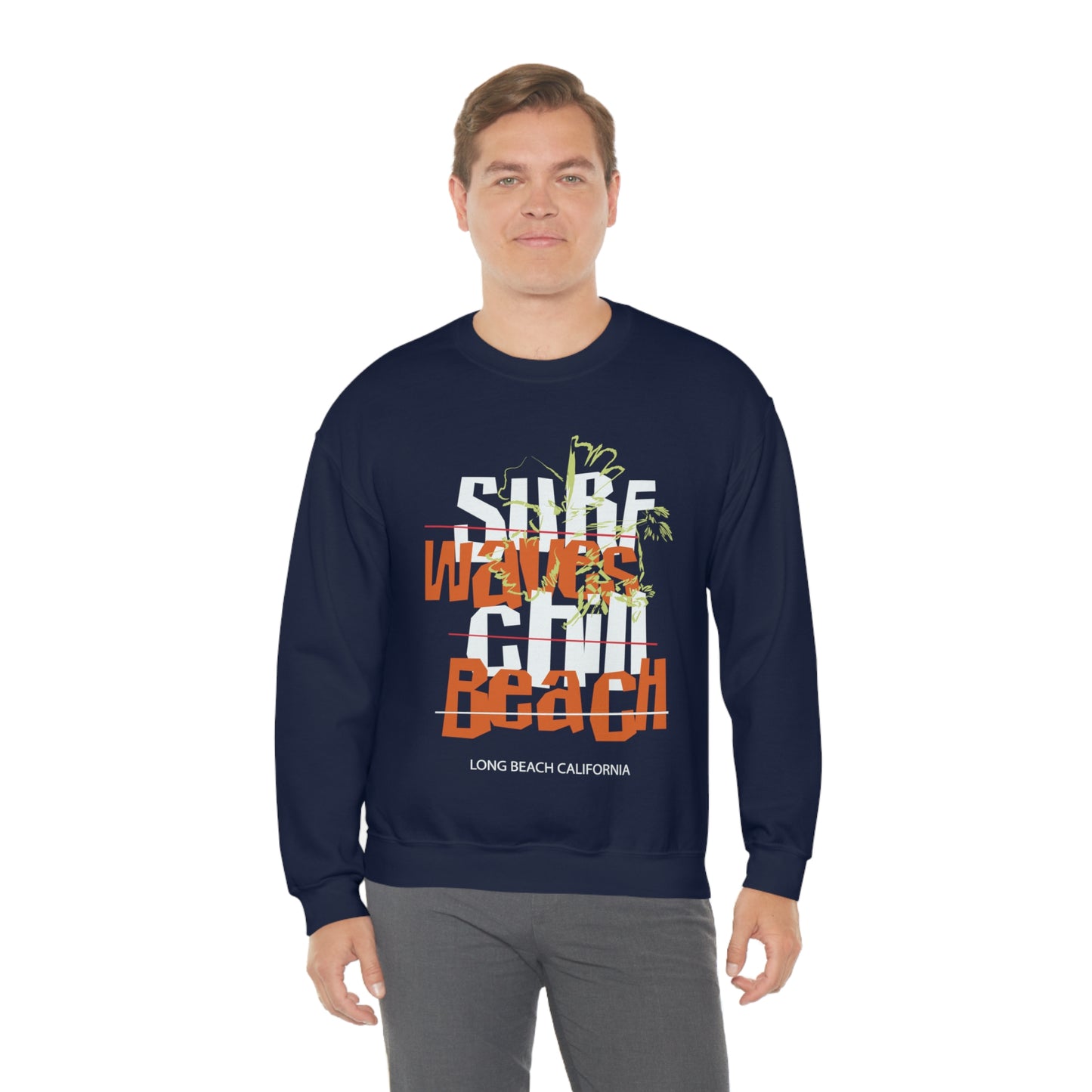 Surf Waves Chill Beach Crewneck Sweatshirt