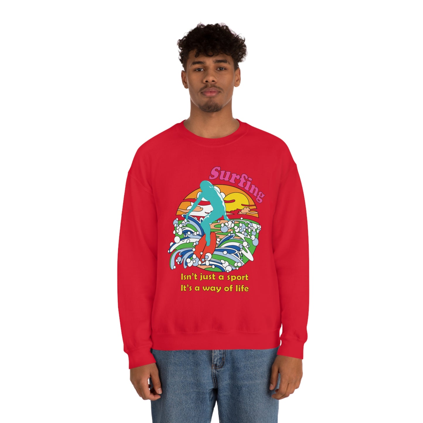 Surfing A Way of Life Crewneck Sweatshirt