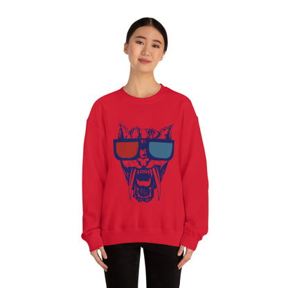 3D Glasses Tiger Crewneck Sweatshirt