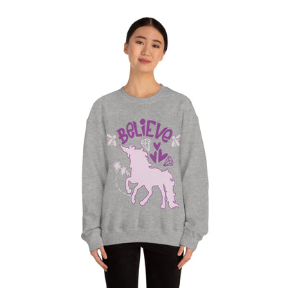 Unicorns_Believe Crewneck Sweatshirt