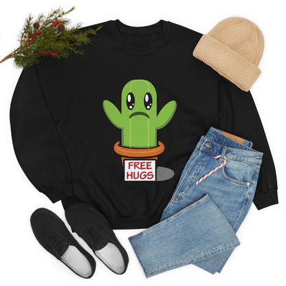 Free hugs sad cactus Crewneck Sweatshirt