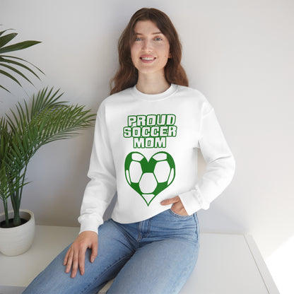 Proud -soccer-mom Heart Crewneck Sweatshirt