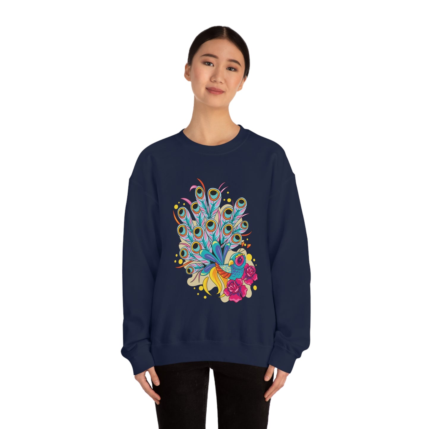 Colorful Peacock Crewneck Sweatshirt