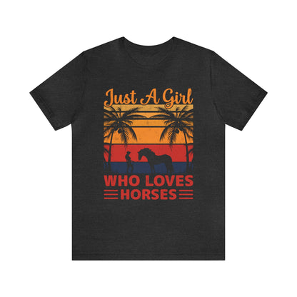 A girl who loves horses vintage T-Shirt