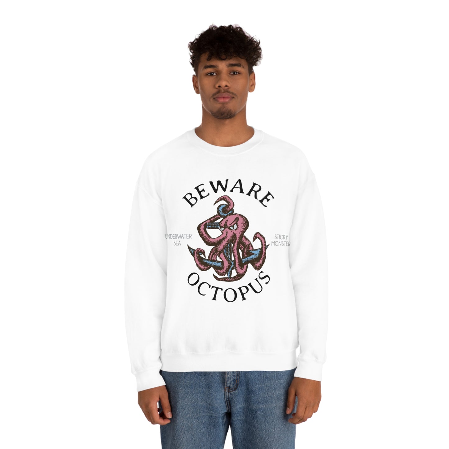 Beware Octopus Crewneck Sweatshirt