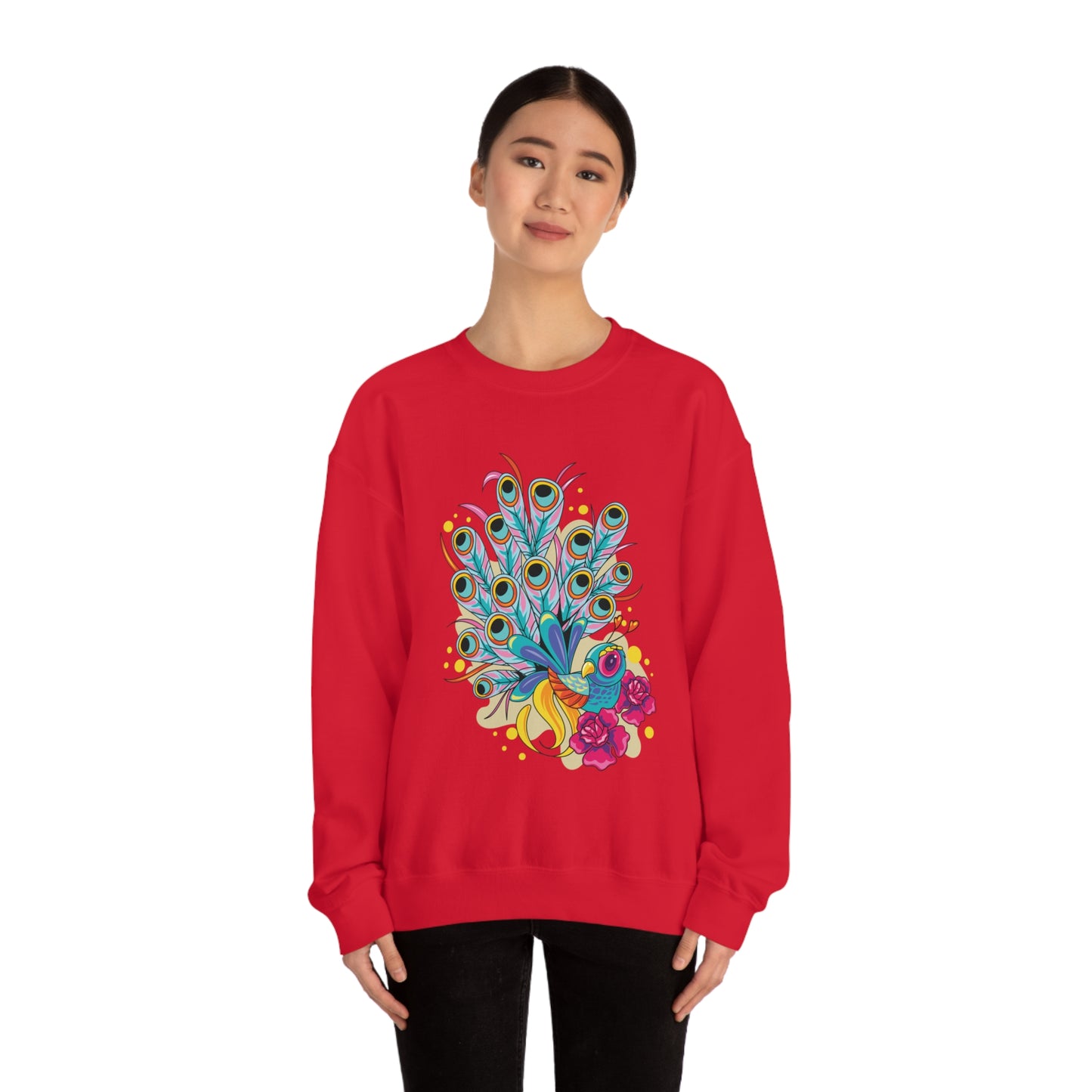 Colorful Peacock Crewneck Sweatshirt