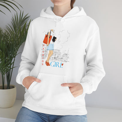 Fashion girl with a bag Hoodie