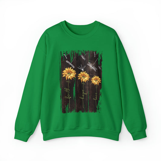 Sunflowers Faith hope love Crewneck Sweatshirt