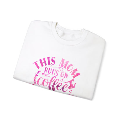 This mom runs on coffee and yoga Crewneck Sweatshirt