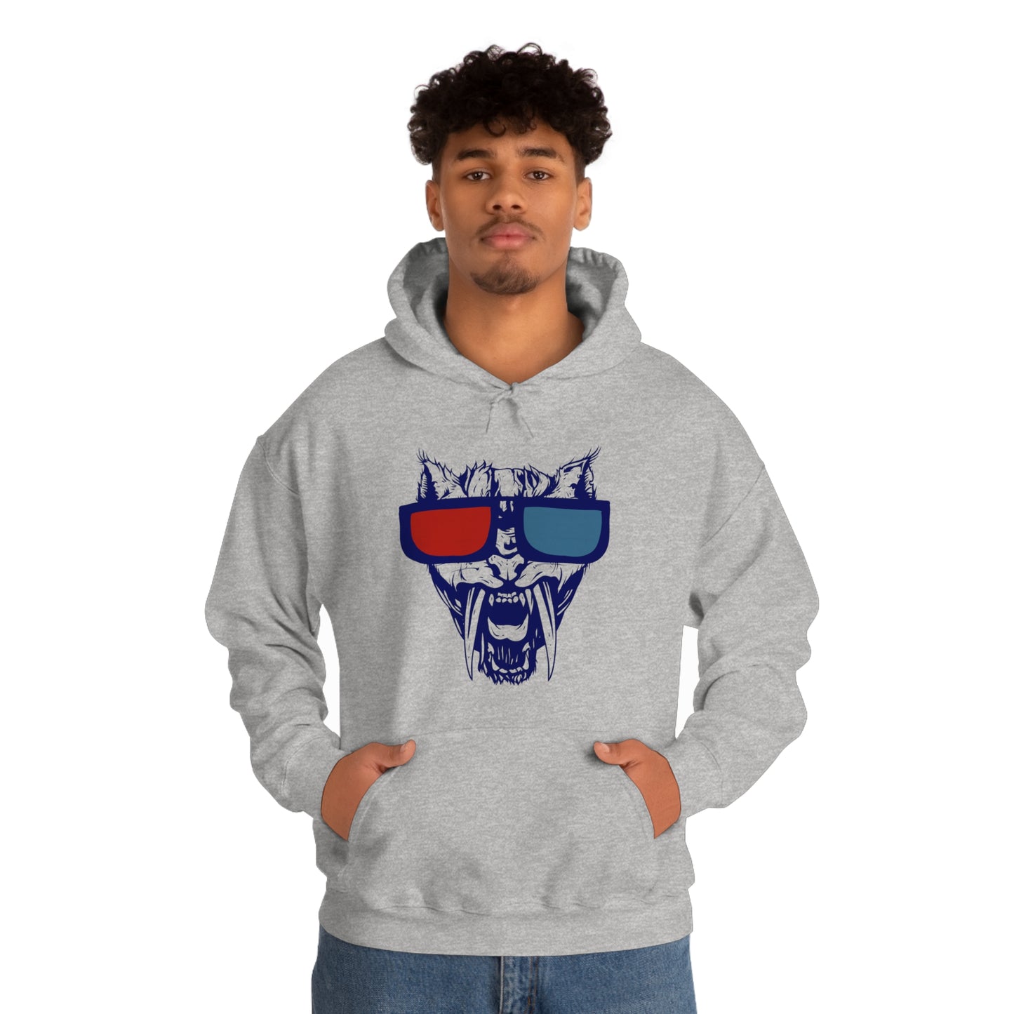 3D Glasses Tiger Hoodie