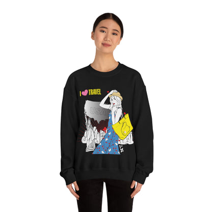 I love to travel _1 Crewneck Sweatshirt