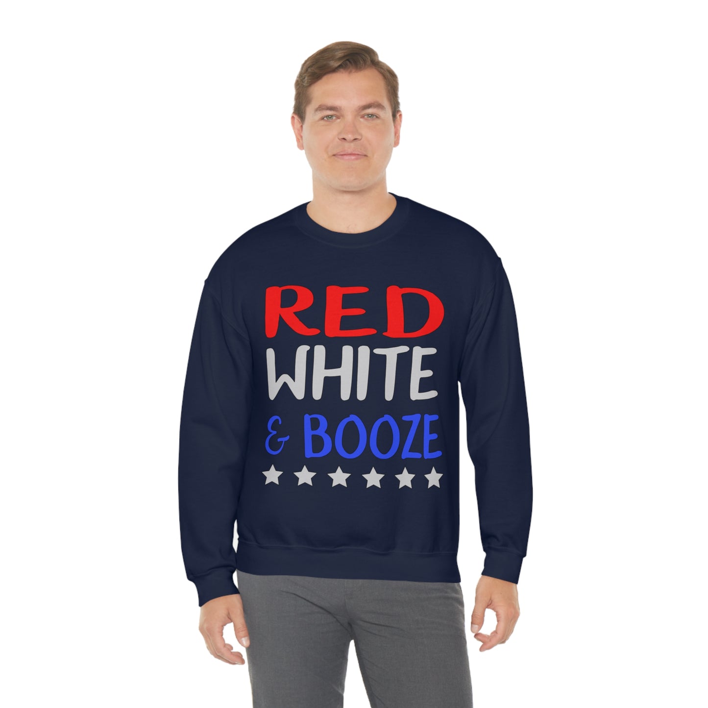 Red  White Booze Crewneck Sweatshirt