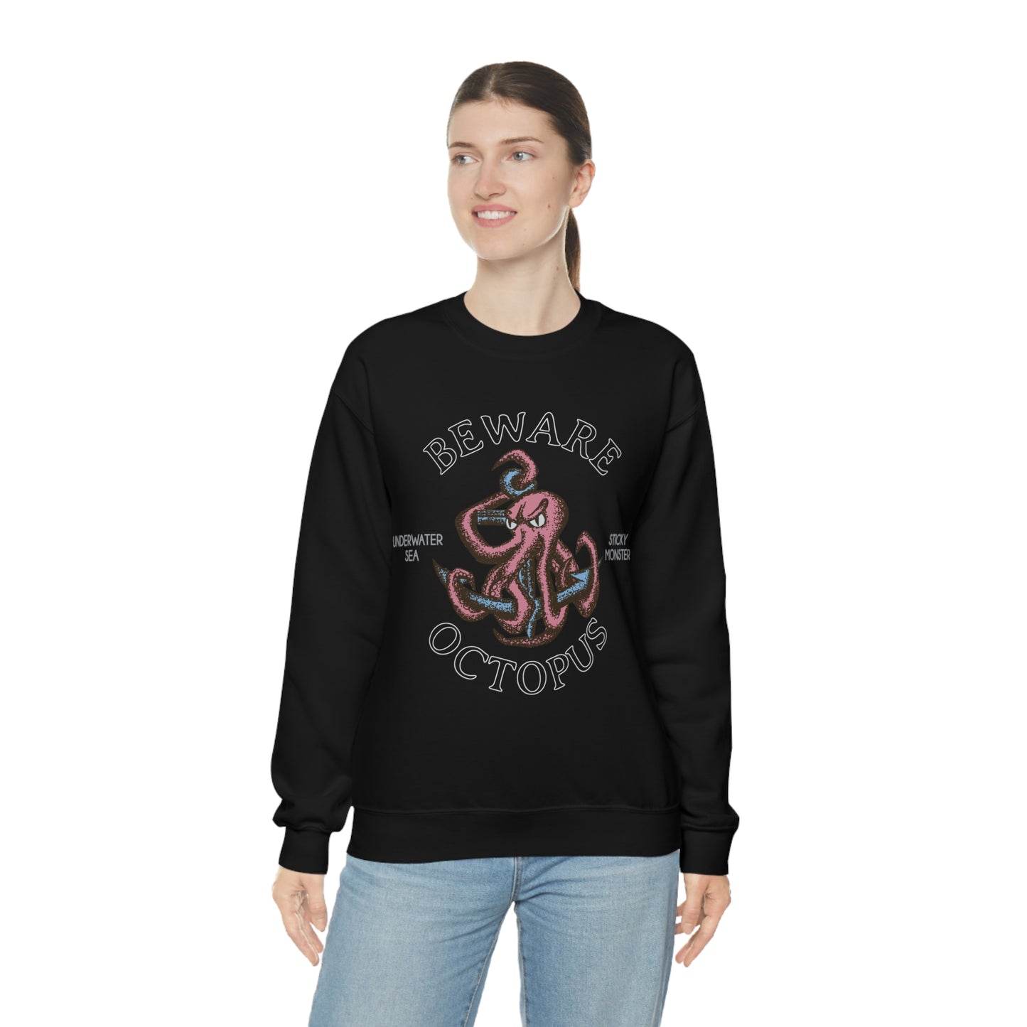 Beware Octopus Crewneck Sweatshirt