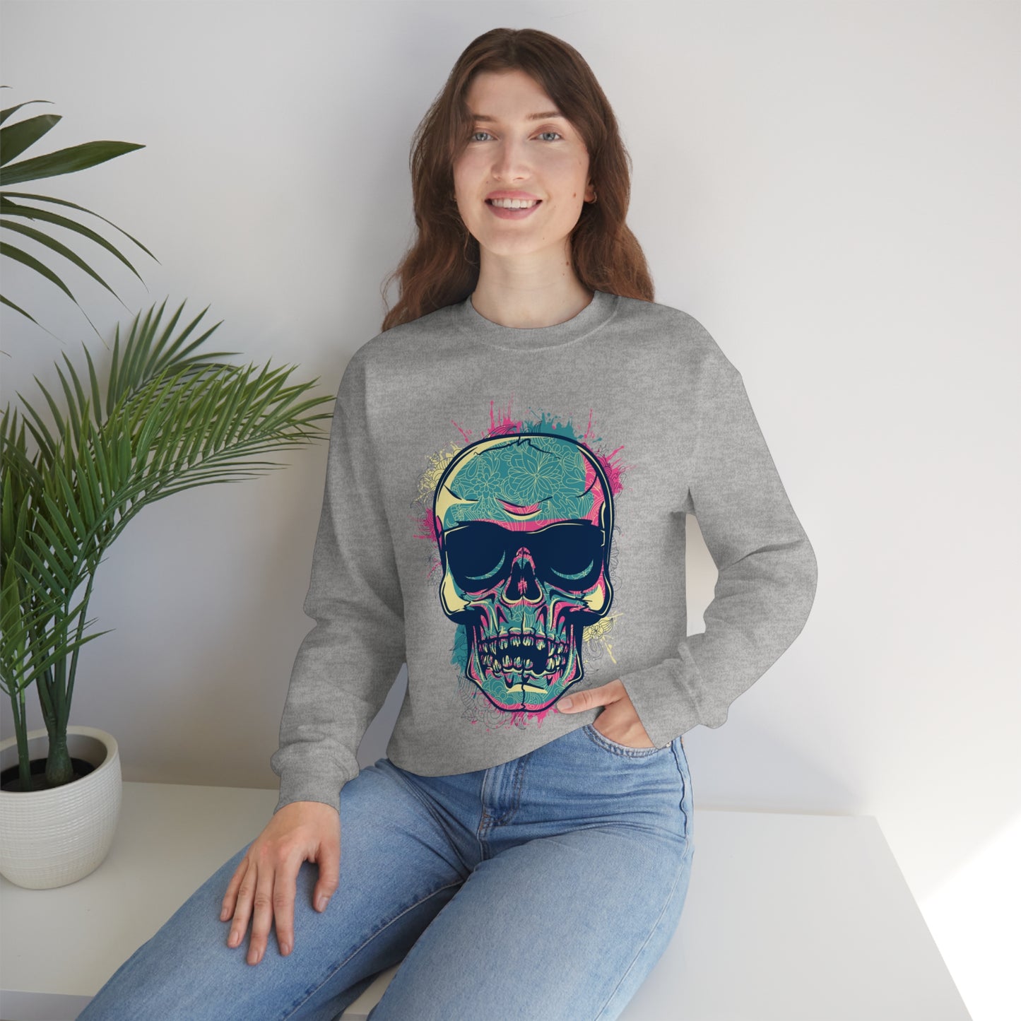 South Beach Skull Crewneck Sweatshirt