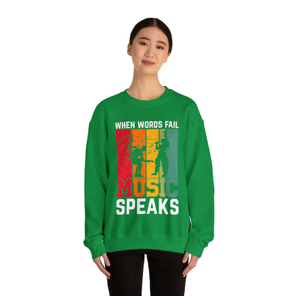 When words fail music speaks vintage Crewneck Sweatshirt