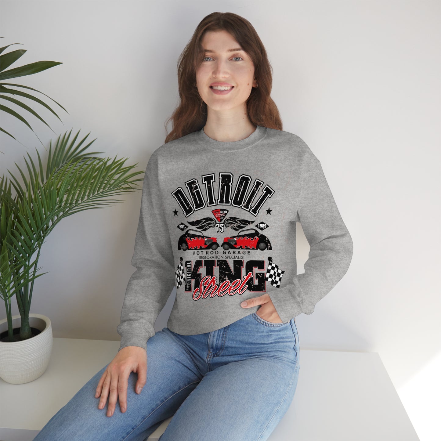 Detroit Street King Crewneck Sweatshirt