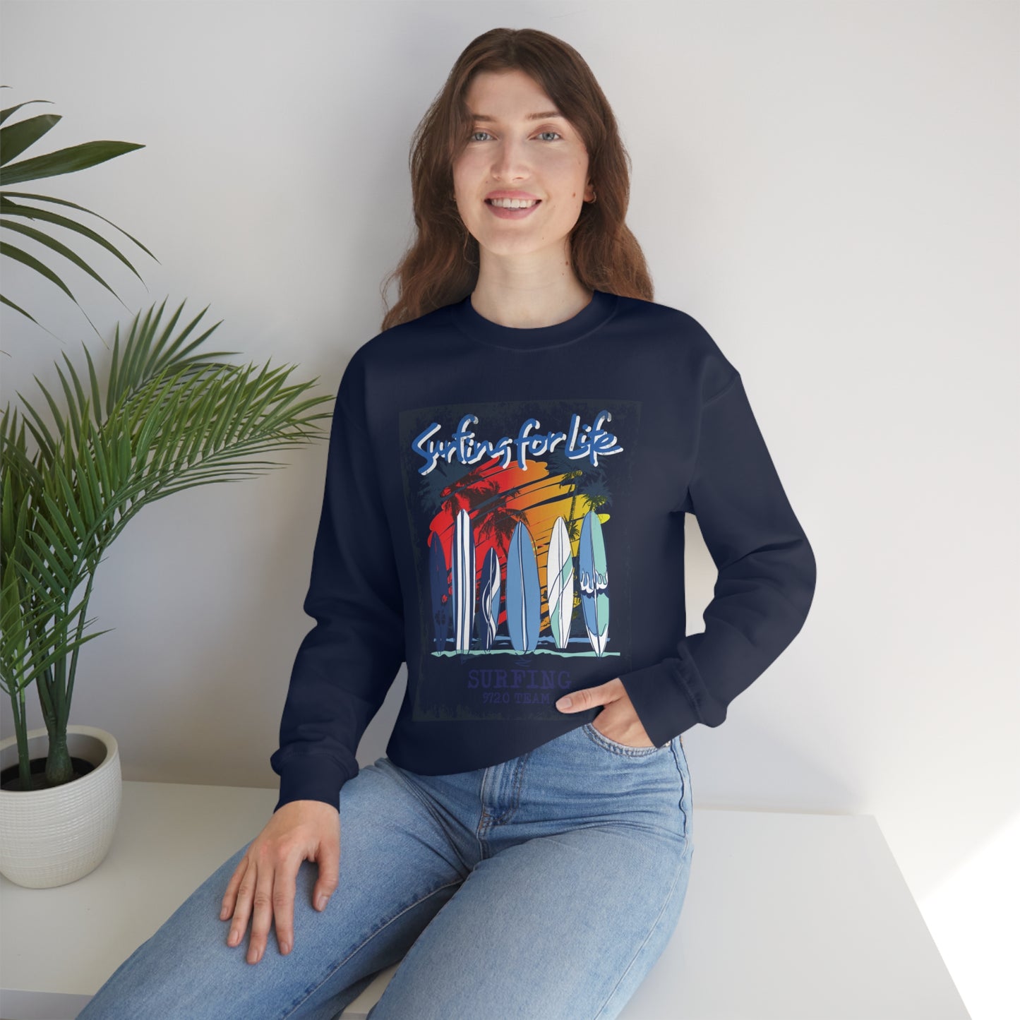 Surfing For Life Crewneck Sweatshirt