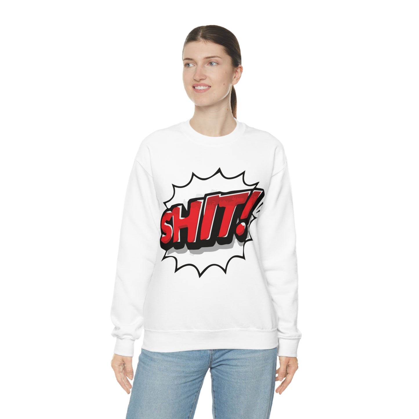 Shit! colorful graphic Crewneck Sweatshirt