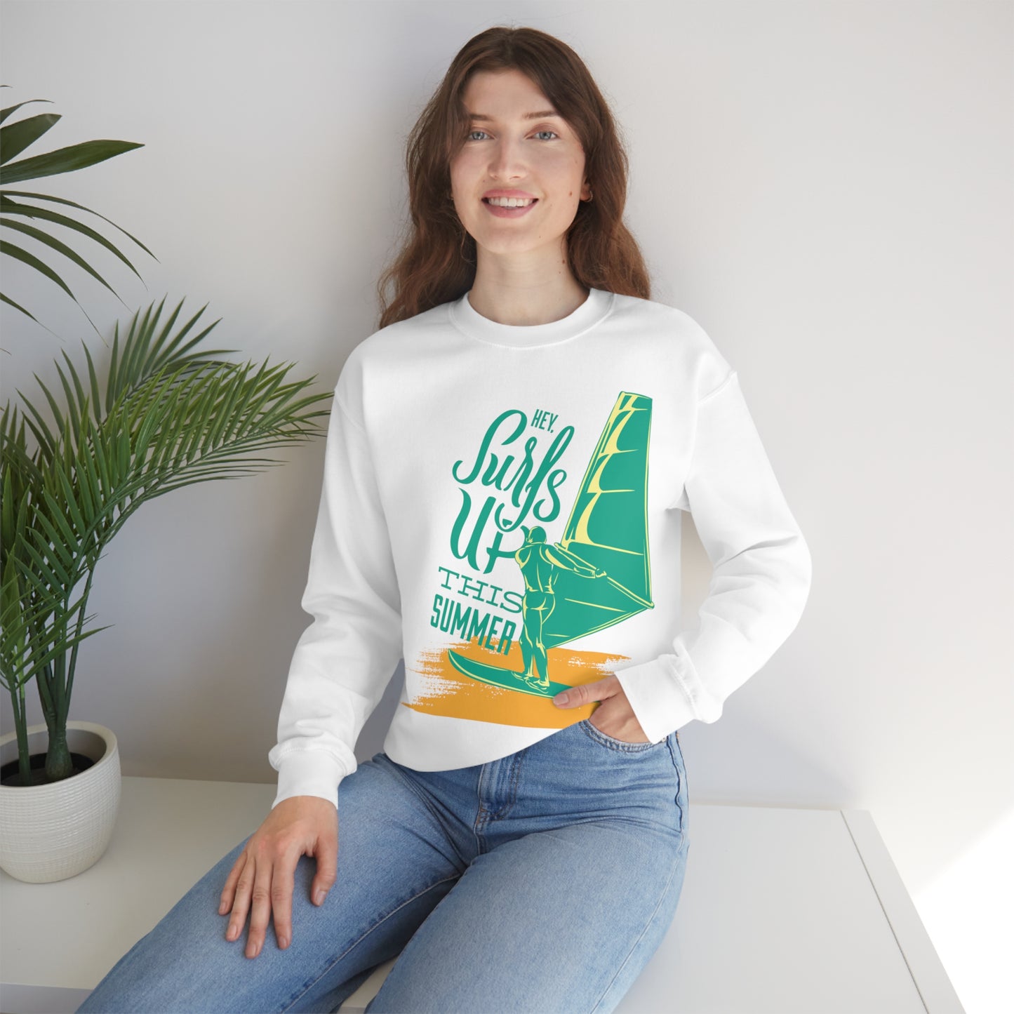 Hey Surfs Up Crewneck Sweatshirt