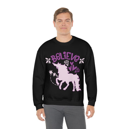 Unicorns_Believe Crewneck Sweatshirt